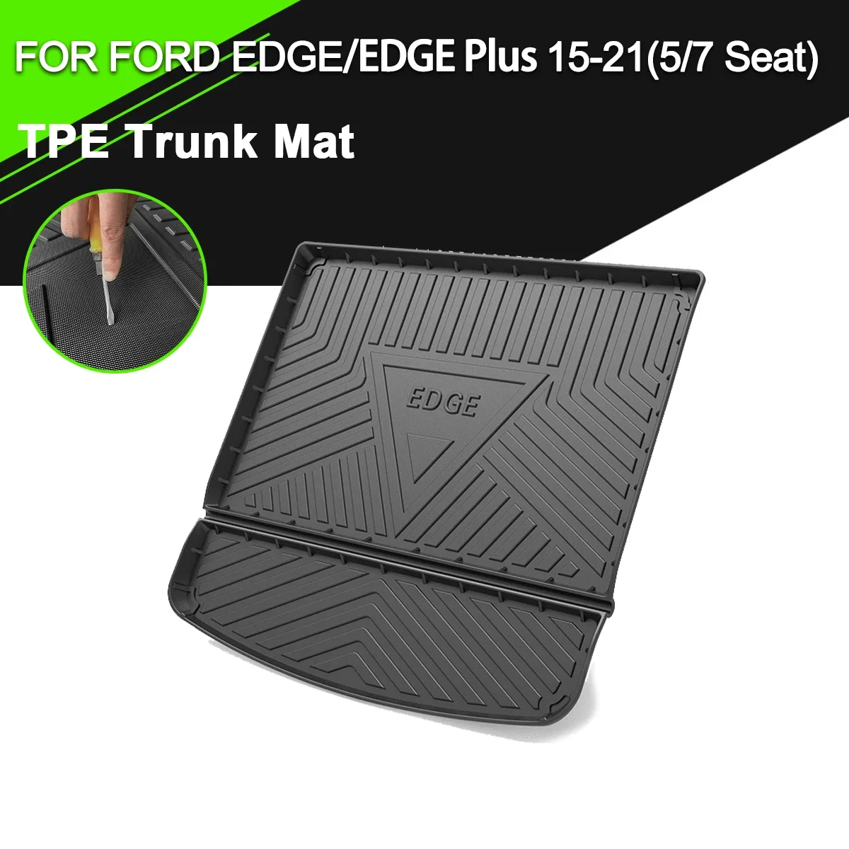 

Коврик для багажника из ТПЭ для FORD EDGE/EDGE Plus 15-21(5/7 сидений), автомобильный водонепроницаемый Нескользящий Резиновый карго-вкладыш, аксессуары