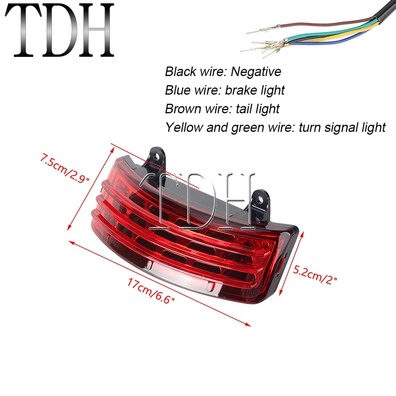 Fender Tip Light Tri-Bar LED Tylne światła hamowania dla Harley Touring Street Glide Road Glide Fender Skirt Trim Extension Lamp — zdjęcie 5