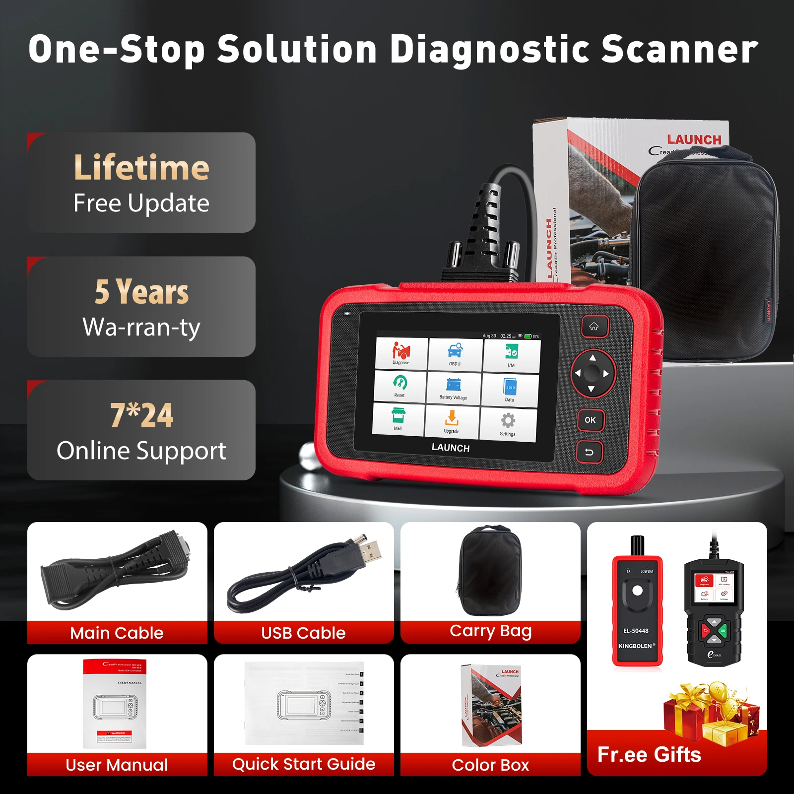 Picture 6: 2025 Launch CRP129I V2.0 Vehicle Scan Tool Professional Automotive Code Reader Oil/EPB/SAS/TPMS/BMS/Injector Coding Free Update