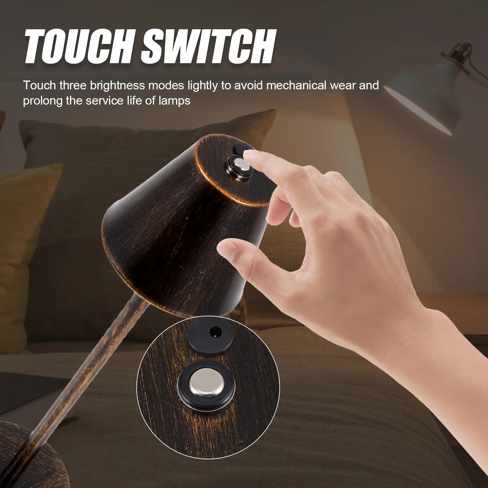 

1 Set Rechargeable Desk Lamp Modern Led Bedside Light For Home Office Study Eye Protection Desktop Lamp Student Reading Light