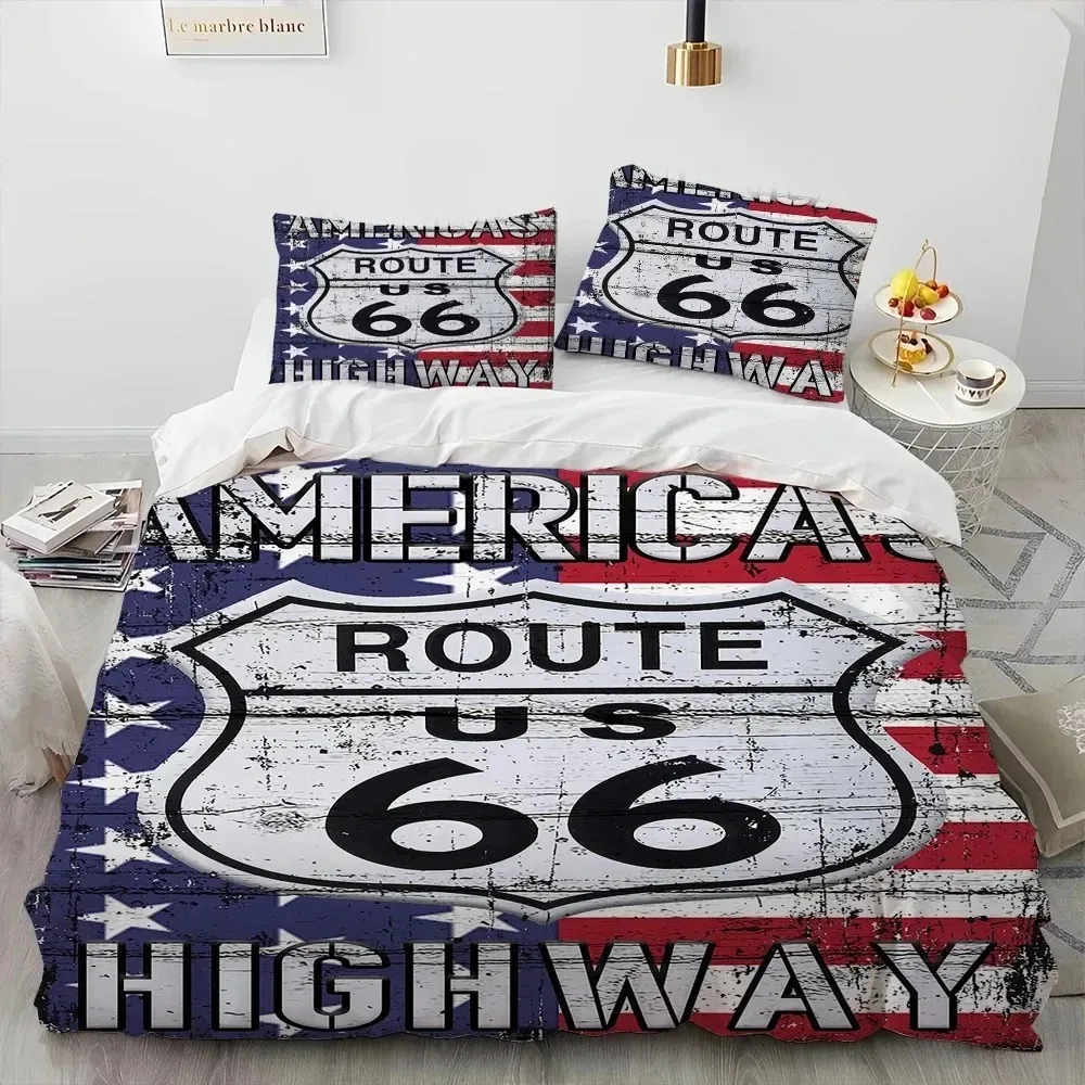 

Historic Route 66,Mother Road,mãe estrada Comforter Bedding Set,Duvet Cover Bed Set Quilt Pillowcase,king Queen Size Bedding Set