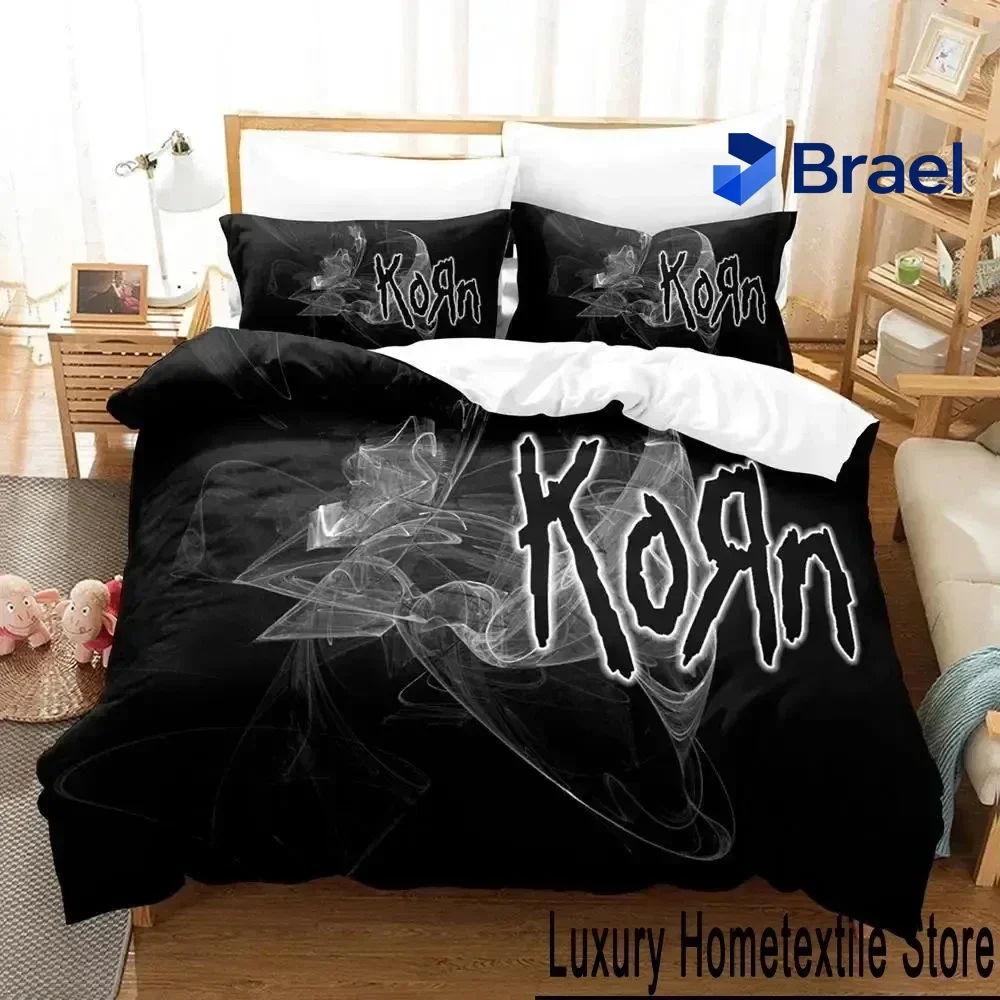 Exquisite 3D Print Korn Rock Bedding Set Duvet Cover Bed Set Quilt Cover Pillowcase Comforter King Queen Size Boys Adult Bedding