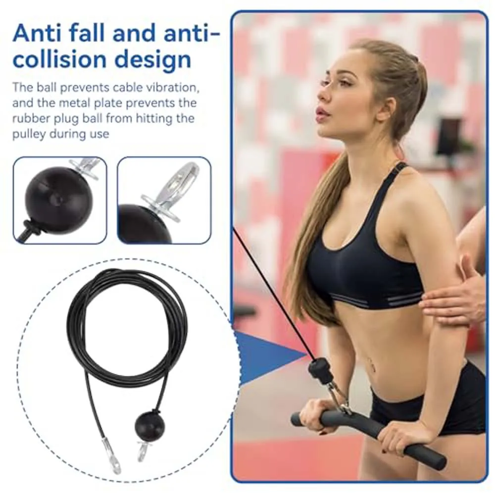 1,4/1,8/2/2,5M Stahlseil DIY Hochleistungs-Multigym-Kabel Fitness-Seilzugmaschine Heim-Fitness-Trainingsgeräte Zubehör – Detail 3