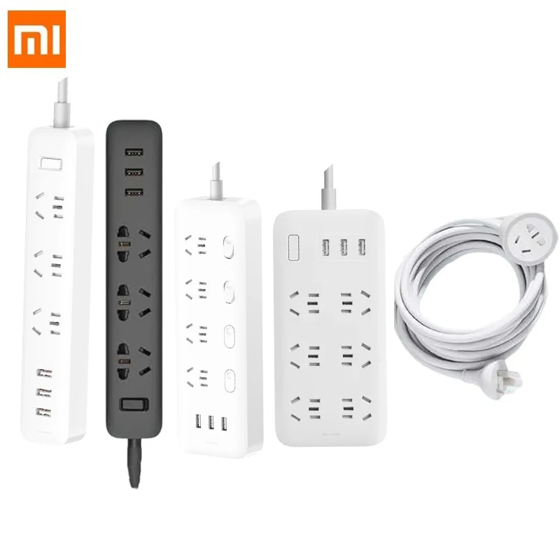 Новый Домашний Электронный удлинитель Xiaomi Mi Mijia, быстрая зарядка, 3 USB + 3 разъема, 6 стандартных штекеров, расширение интерфейса, ЕС, США