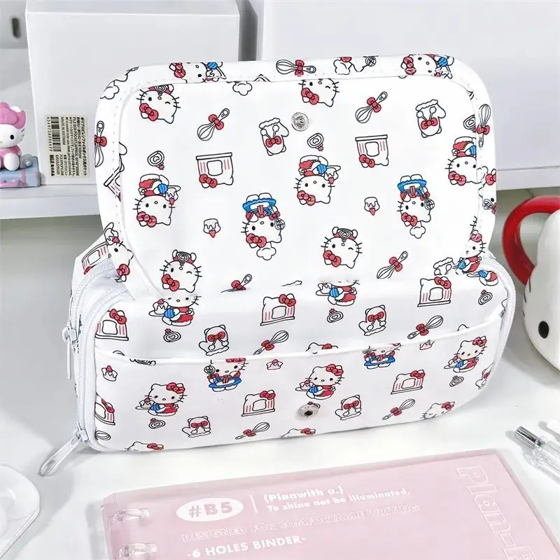 Imagem -02 - Sanrio Hello Kitty Lápis Case Pachacco Grande Capacidade Multi-camada Bolsa de Armazenamento Estudante Bolsa de Lápis Caixa de Papelaria Material Escolar