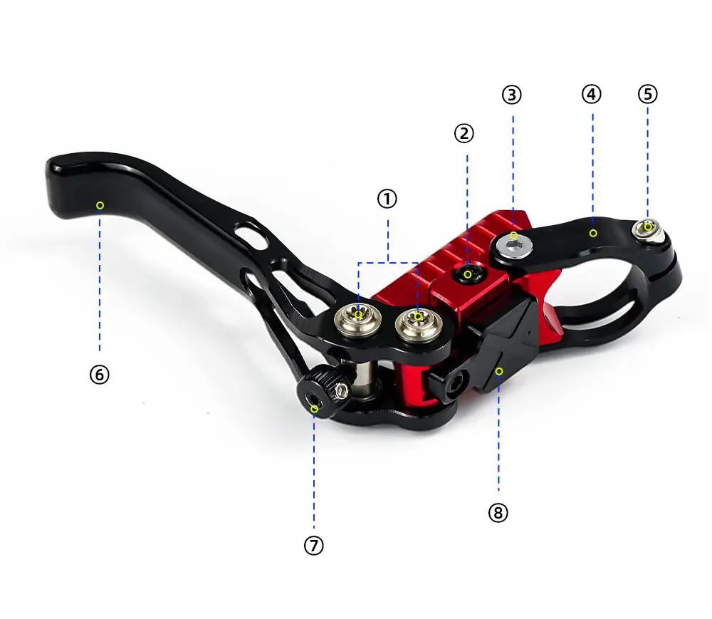 Onirii/iiipro 4-Kolben-Vertikalzylinder mtb hydraulisches Scheiben brems rad für volles internes Kabel layout am dh Mountainbike – Detail 4