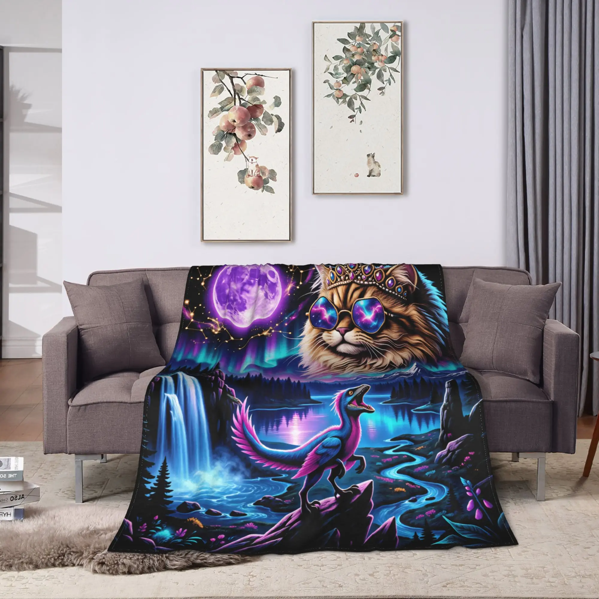 This Is An Outrage Funny Princess Cat Dinosaur Donut Meme Blankets Kids Adults  Flannel Bedding Throws Quality Bedspread Gift
