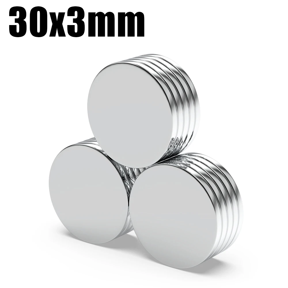 

5/10/20/50/100Pcs 30x3 Super Strong Magnet 30mm X 3mm Round Magnetic NdFeB Neodymium magnet N35 Powerful Disc imanes 30*3