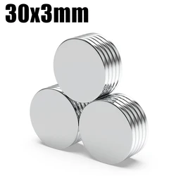 Ímã forte super redondo do neodímio, disco poderoso N35, 30mm x 3mm, NdFeB, 5 PCes, 10 PCes, 20 PCes, 50 PCes, 100 PCes