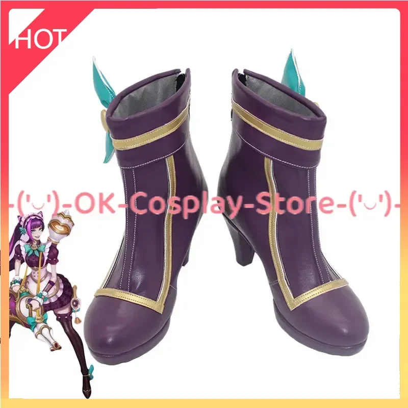 Lol Kaffee Schatz Jinx Cosplay Schuhe Pu Lederschuhe Halloween Karneval Stiefel Cosplay Requisiten nach Maß