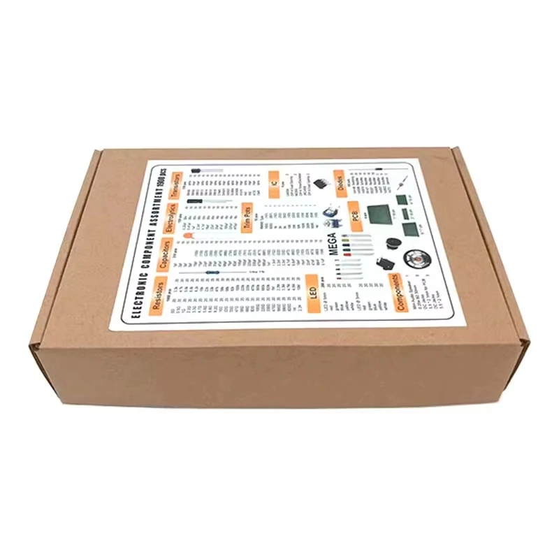 1900pcs Mega Electronic Component Kit including Assortment + Capacitors + PCB +opamp+ Resistors + LED + Transistors + DC Jacks