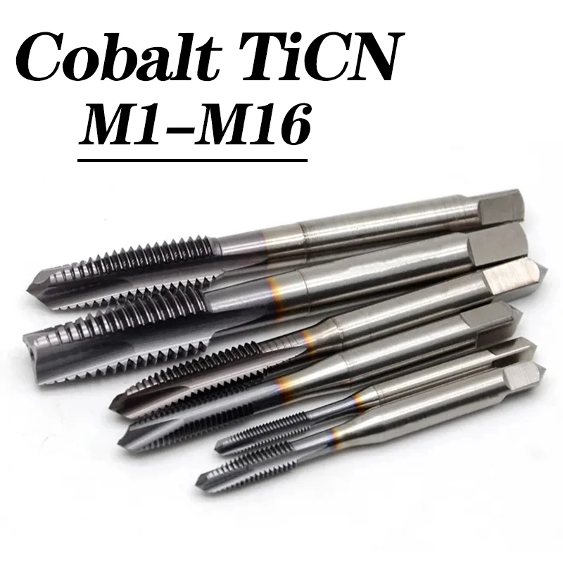 M35 Cobalt TICN Coated Screw Thread Tap Drill Bit Spiral Pointed Flute Metric M3-M16 Machine Tool For Stainless Steel Metal