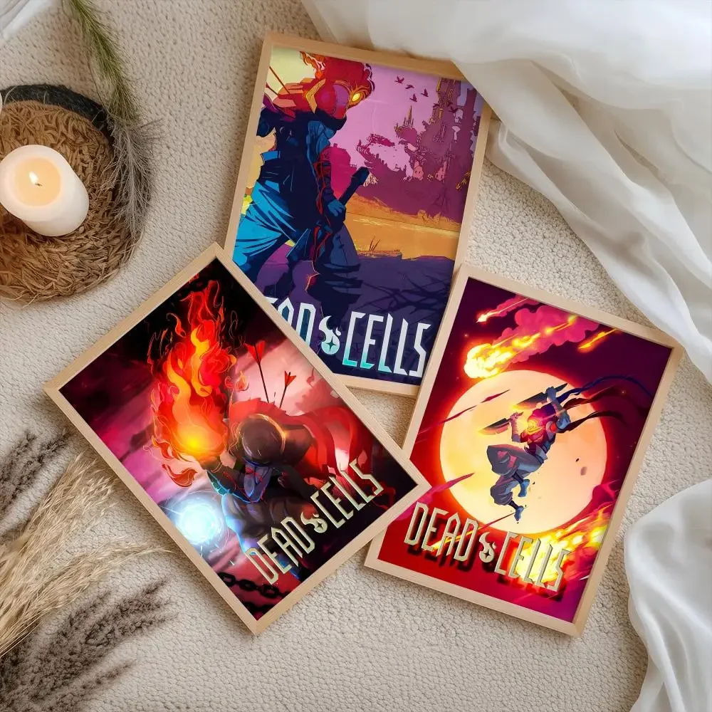 D-Dead Cells Game Poster HD Wall Stickers Mural Self-Adhesive Decals Home Decor Bedroom & Living Room Gift Idea