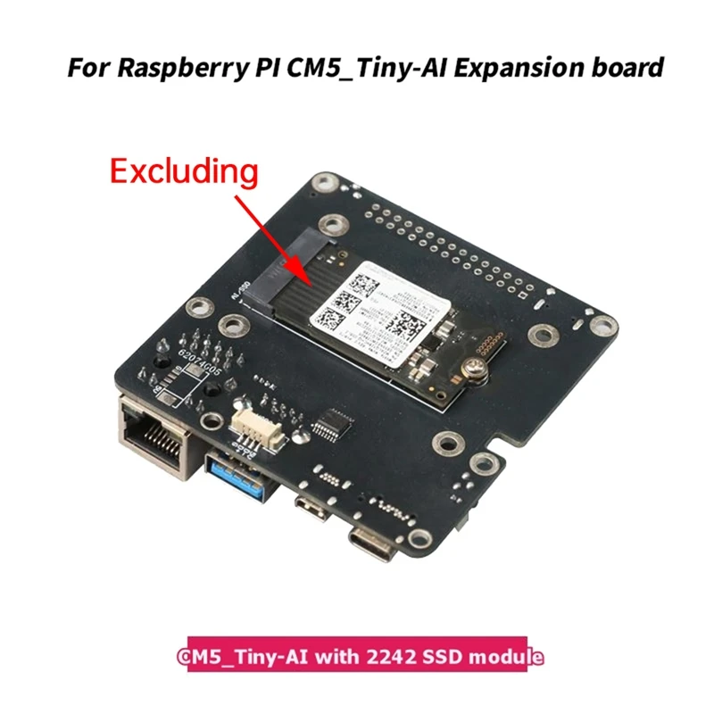 Super Sale For Raspberry Pi CM5 Tiny AI Expansion Board with CNC Case USB3.0 Gigabit Ethernet Interface Supports Halio Al NVMe