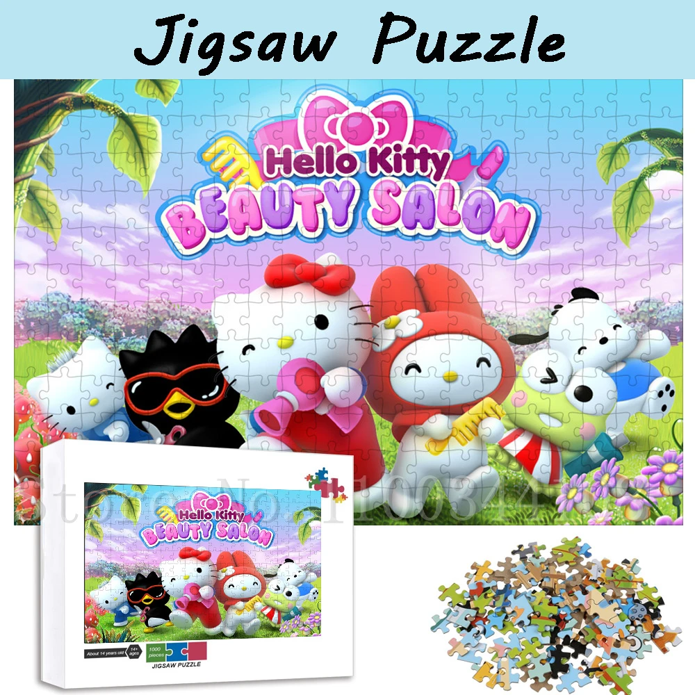 Sanrio Hello Kitty Cartoon Puzzles Children Handmade Toys & Hobbies Training Observation Endurance Intelligence Game Toys