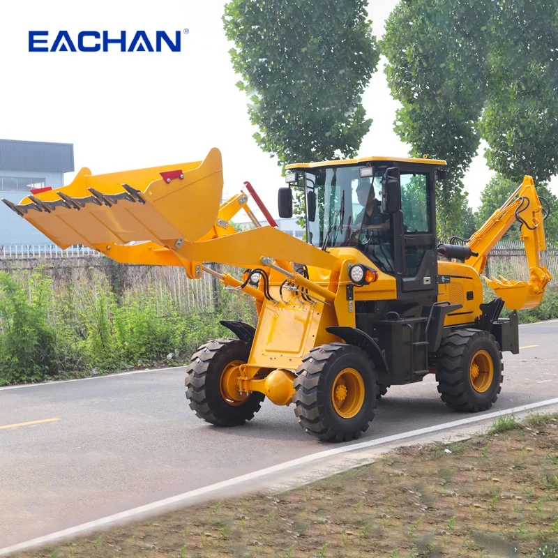 

EACHAN Full Hydraulic Backhoe Loader Construction Site Wheel Excavator Backhoe Loader Gardens 4WD Articulated Backhoe Loader
