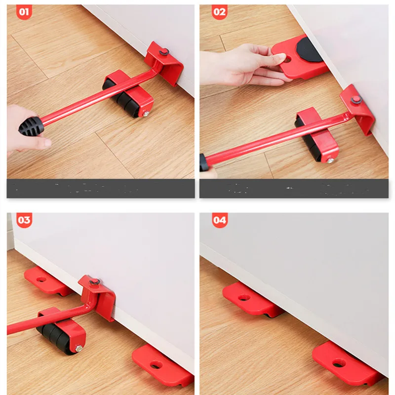 Furniture Moving Transport Roller Set Removal Lifting Moving Tool Set Wheel Bar Mover Moving Heavy Stuffs Device Hand Tool image 6