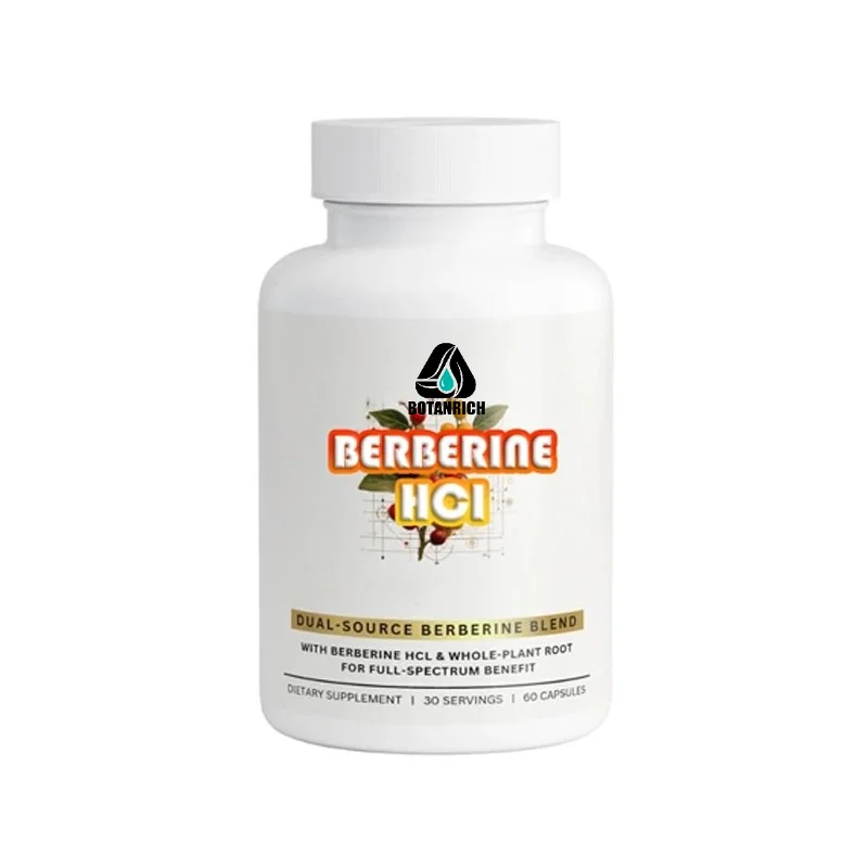 Berberine HCl 1200mg Supplement - Dual Source Bark & Root Extract， Non-GMO Gluten-Free
