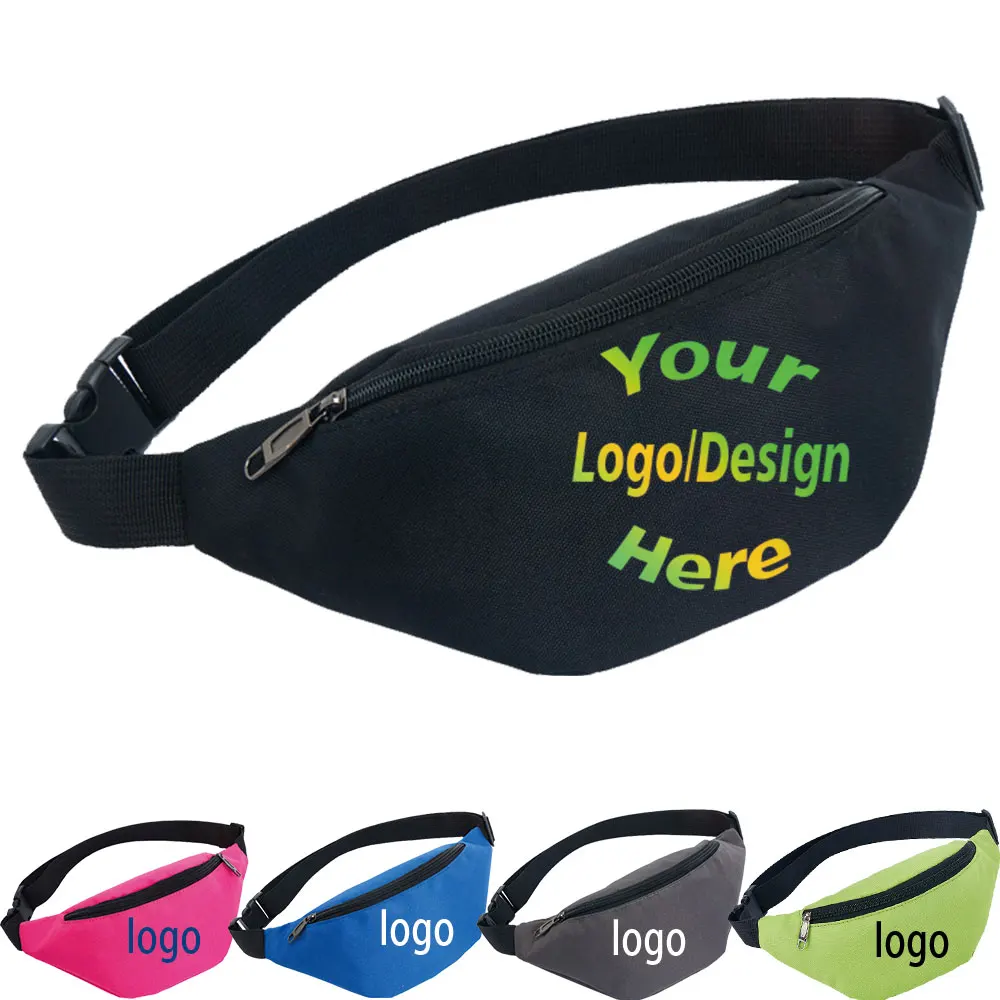 Customized Men Women Waist Bag Purse Phone Belt Bag Money Pouch Travel Personalized Phone Fanny Promotional Bag Gifts With Logo