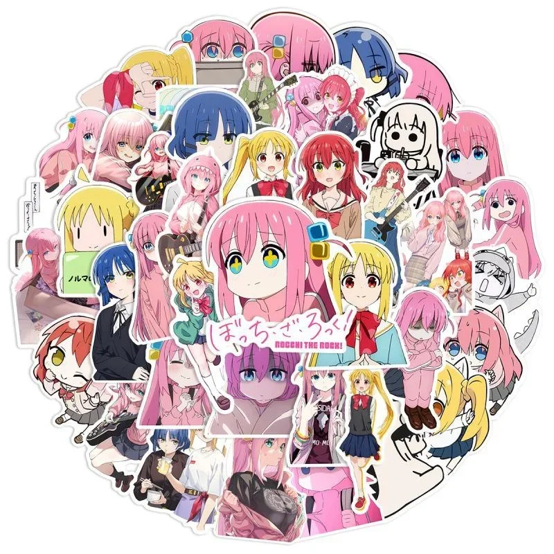 10/25/50Pcs Bocchi the Rock Anime Stickers Cute Waterproof Sticker Waterbottle Laptop Refrigerator Graffiti Cartoon DIY Decals