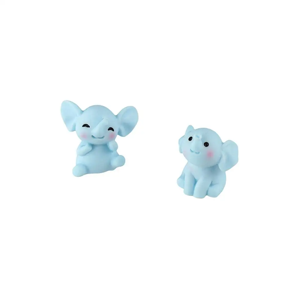 Creative Cute Elephant Ornaments DIY Cartoon Resin Animal Model 3D Elephant Micro Landscape Ornaments