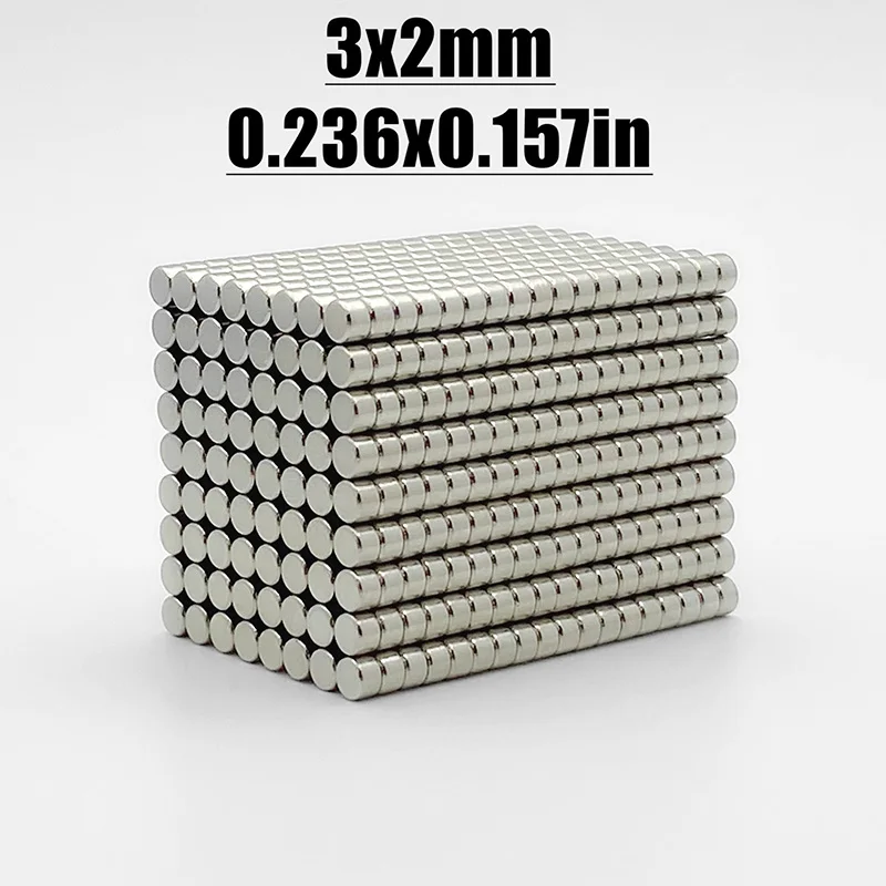 100/200/500/1000/2000/5000PCS 3x2 Minor Disc Search Magnet Small Round Magnets 3x2mm Neodymium Permanent Magnets Strong 3*2 mm