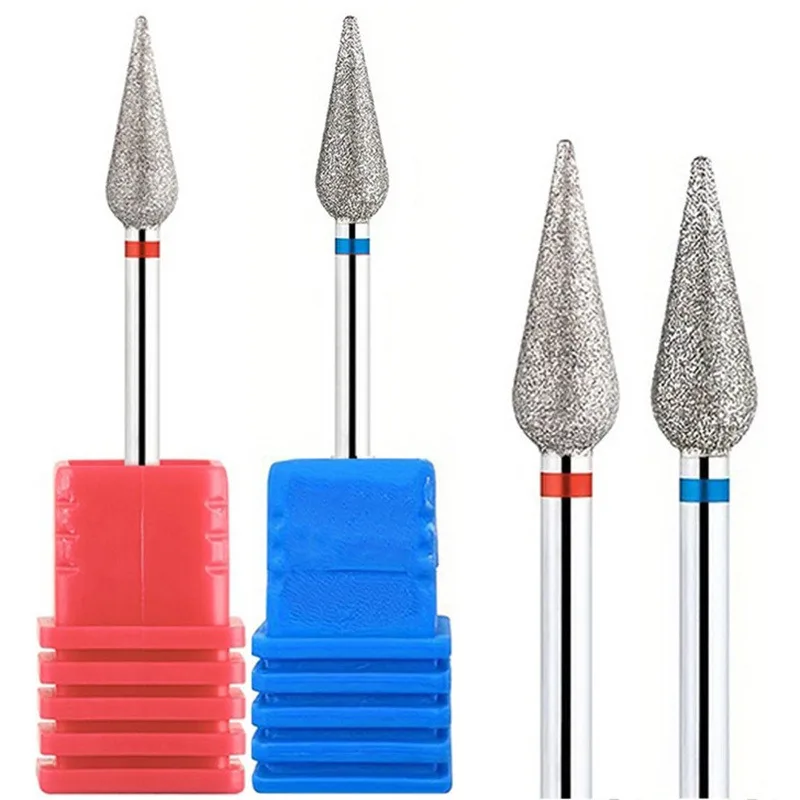 1PC/2PCS Diamant Nagel Bohrer, Flamme Nagel Bits Elektrische Fräser, für Nagel Polieren Entfernen Grat Gel rotierenden Schleifen