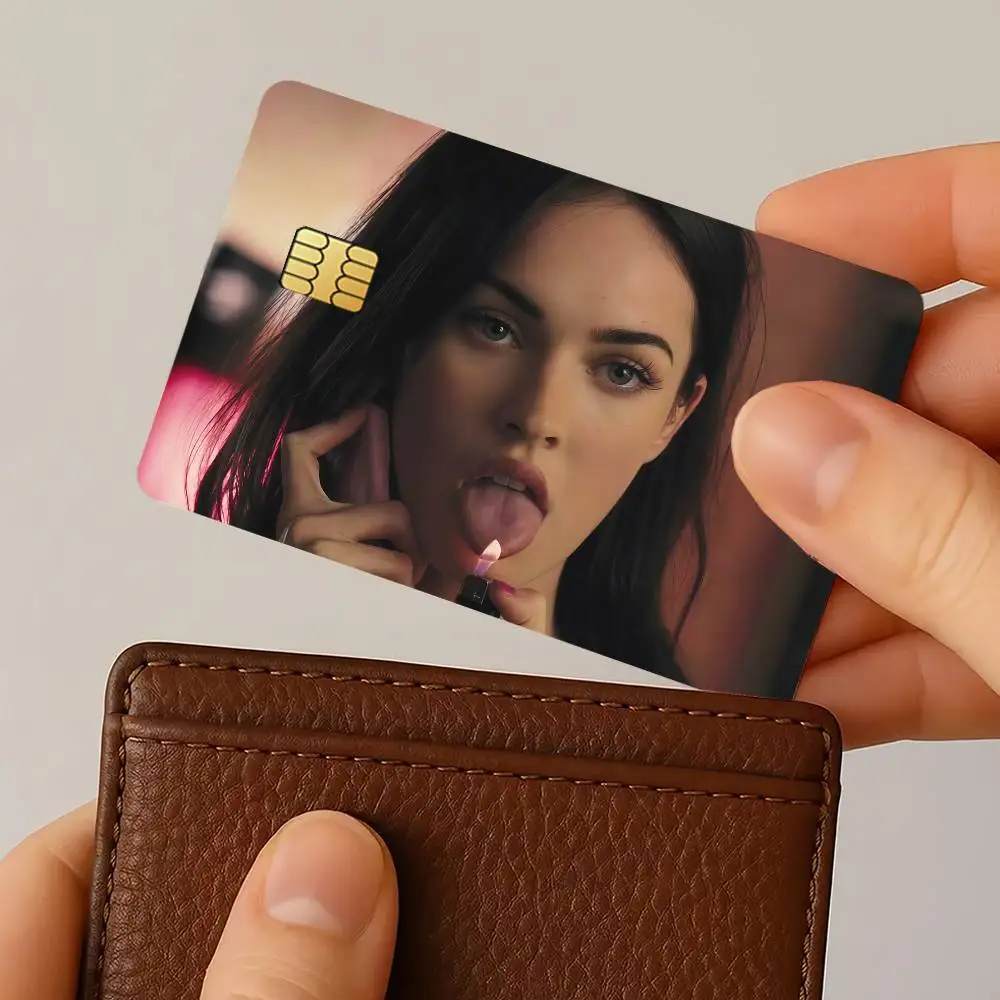 Actor M-MeganS Fox Credit Card Stickers Skin for Bank Debit Decorative Protection 4PCS Anti-scratch Waterproof