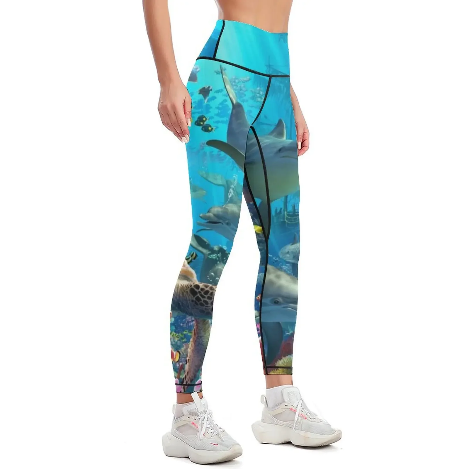 Dolphin Playground Leggings Fitness woman Women's pants workout clothes for Legging sport Womens Leggings