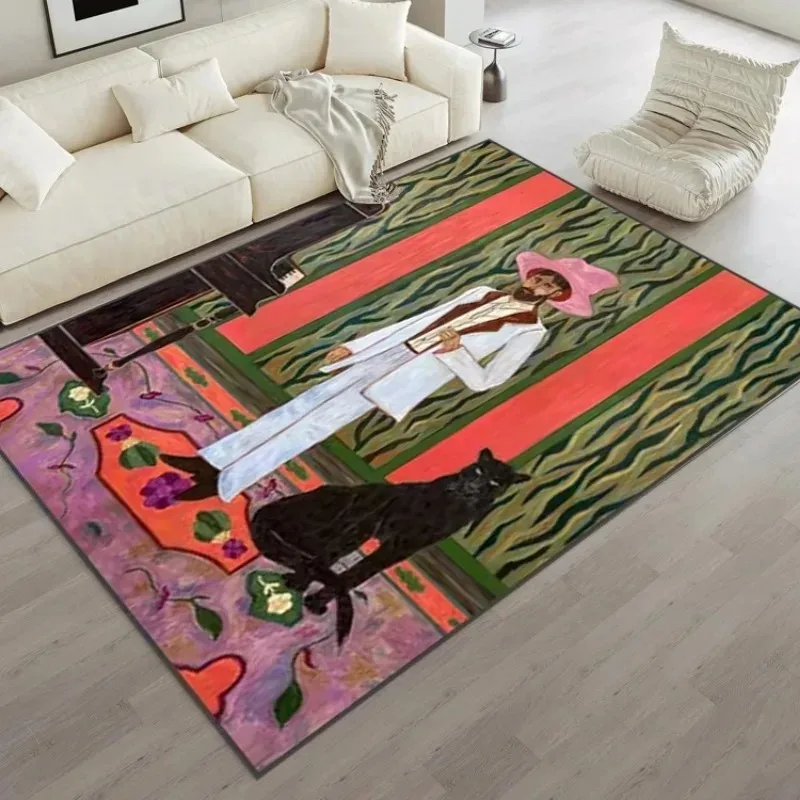 Creative Art Decorate Living Room Carpet Cloakroom Machine Washable Soft Mat Bedroom Bedside Foldable Plush Rug