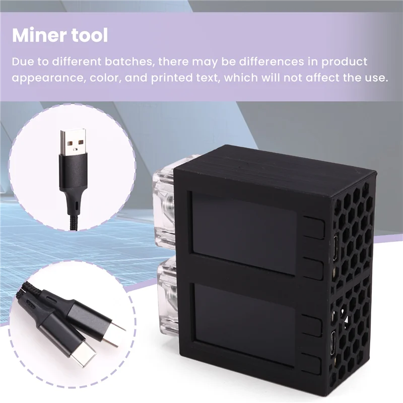 

QWE-Nerdminer V2 Miner 78KH/S*2 Dual Screen BTC Solo Lottery Miner Bitcoin Nerd Miner Lotto Miner With Luminous Fan A