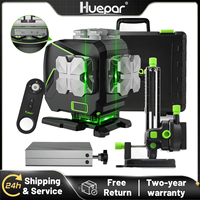 Huepar S03DG 12 Lines Green Laser Level 3D Self-leveling Horizontal & Vertical LCD Display/Bluetooth/ Remote Control Hard Case