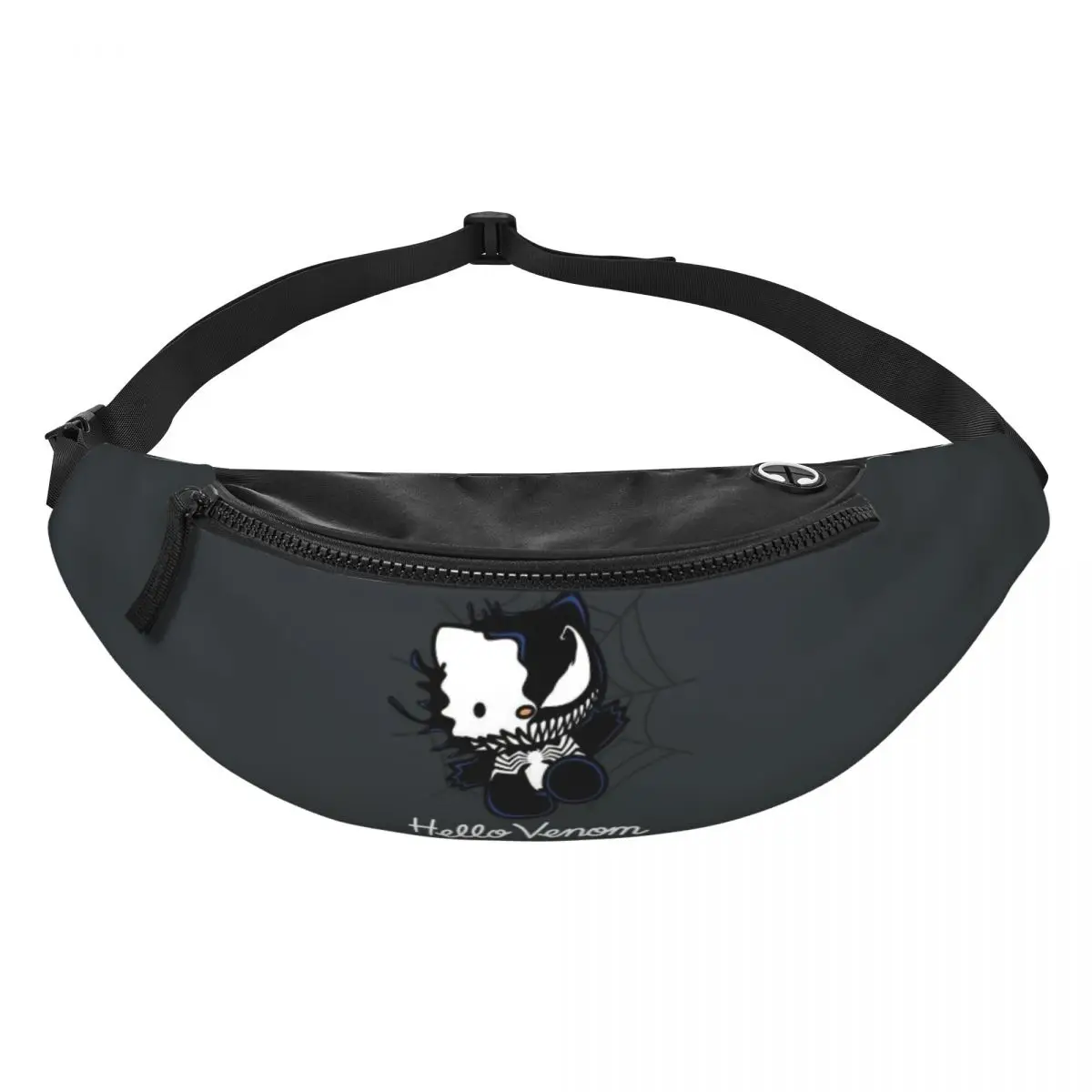 Custom Hello Kitty - Venom Fanny Pack Men Women Crossbody Waist Bag for Camping Biking Phone Money Pouch