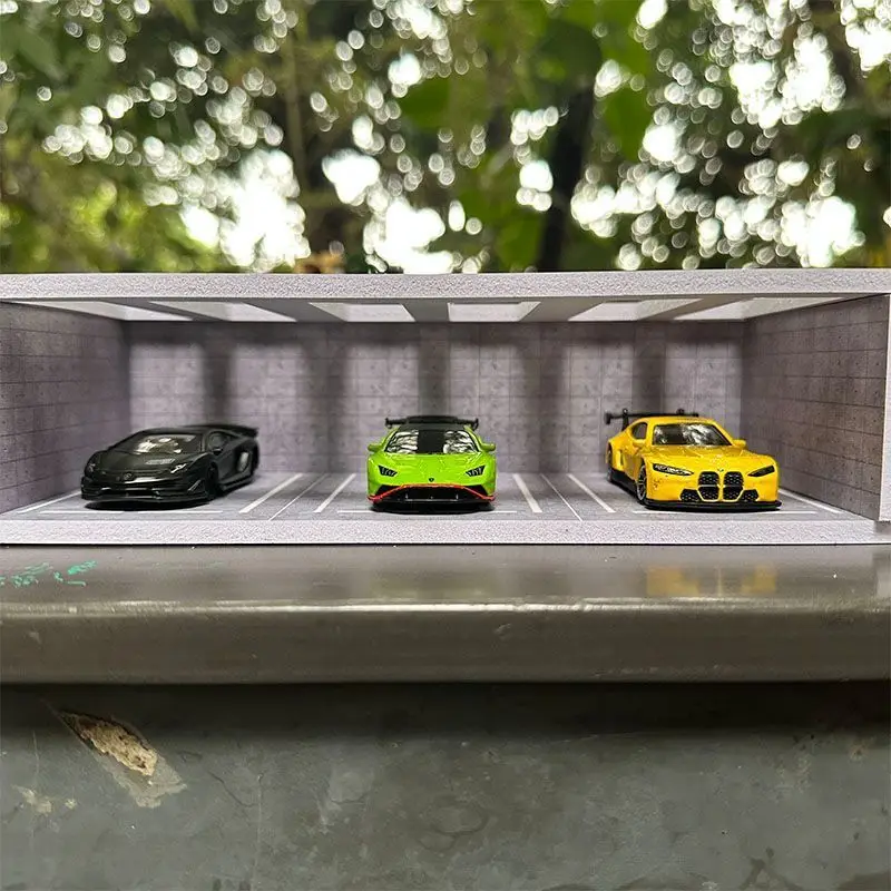 

1:64 парковочный гараж с мансардным светом для модели автомобиля, фотография, деталь диорамы