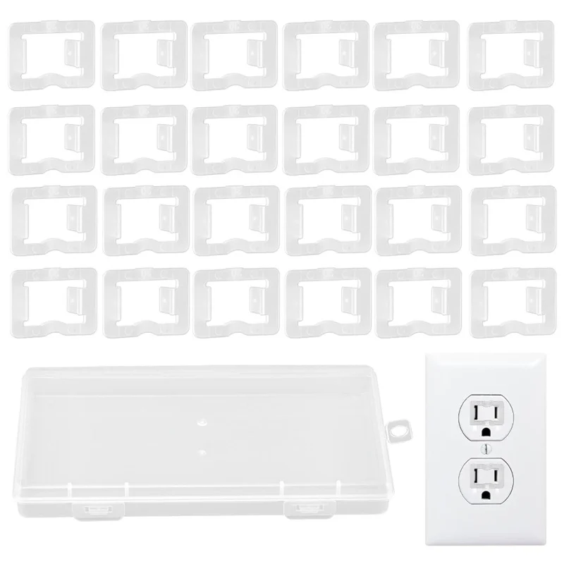 24 قطعة من قابس تثبيت المخرج السائب، مثبت مقبس الحائط، إدراج شفاف، منافذ بسهولة، حافظ على جوربتك #1
