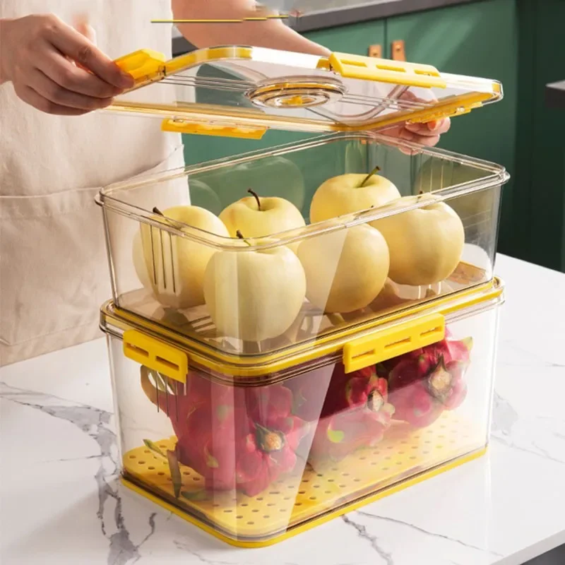 1PCS Zeitmessung Küche Kühlschrank Organizer Lagerung Box Deckel Kühlschrank Verdickt Lebensmittel Speisekammer Lagerung Schublade Box Container Werkzeuge