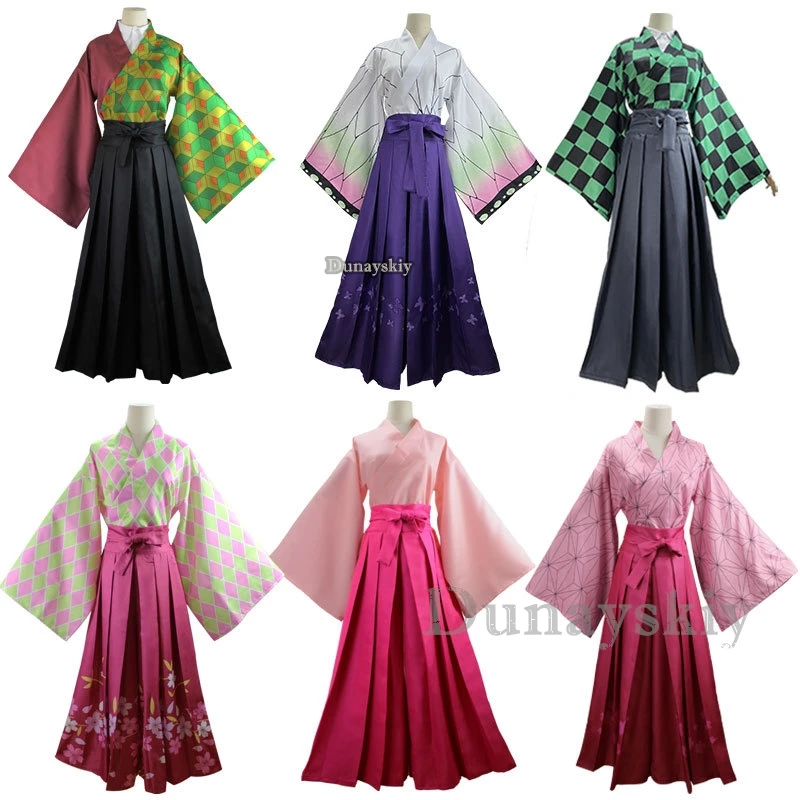 

Kamado Tanjirou Nezuko Kochou Shinobu Tomioka Giyuu Kanroji Mitsuri Tsuyuri Kanao Cosplay Costume Kimono Dress Anime Suit