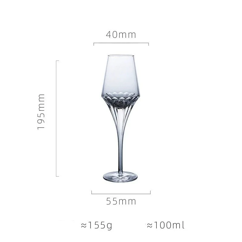 Light Luxury Retro Red Wine Glasses Business Gift Box Set Crystal Glass Whiskey Champagne Cup Transparent Goblet of Light