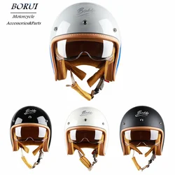 Motorrad Retro Mode Half Face Helm mit Krempe 3c zertifizierten Unisex Sommer Sonnenschutz für Harley Helm Kopfschutz