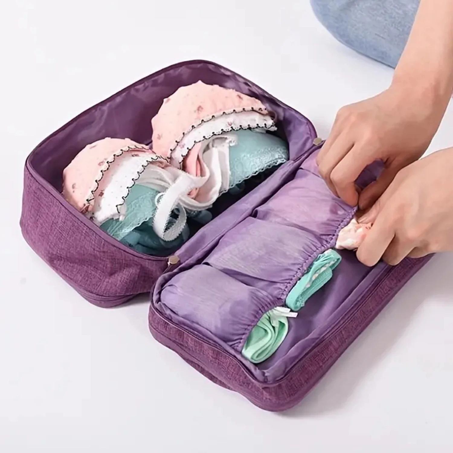 Waterproof Lingerie Storage Case, Bra & Bikini Protective Organizer Bag, Portable Travel Underwear Organizer