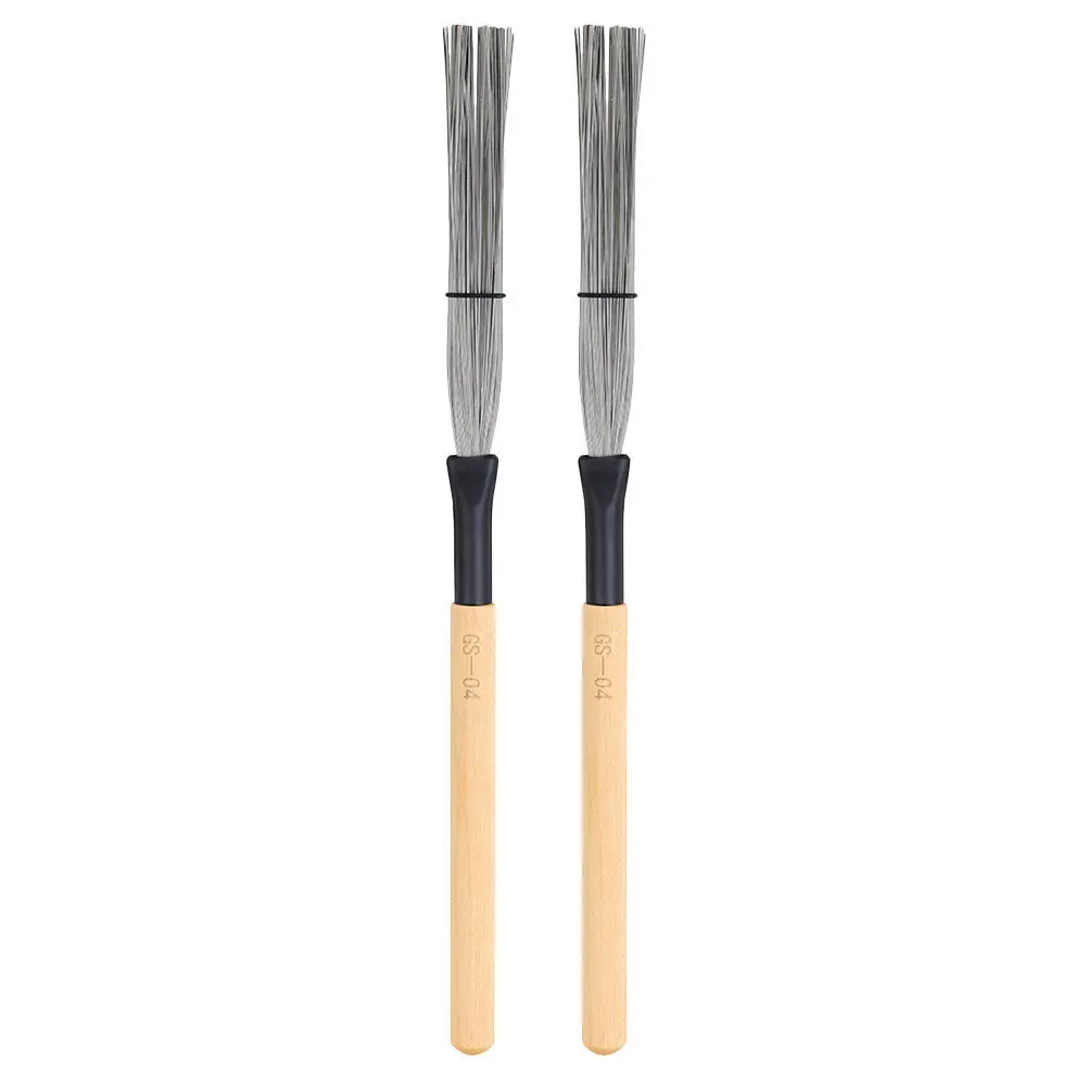 

2Pcs Drum Brushes Wooden Handle Steel Wire Brush for Jazz Drums Professional Playing Accessory Drum Wire Brush