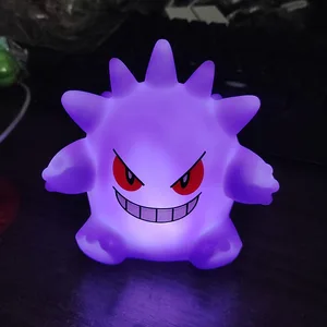 بوكيمون جينغار شخصيات ليلة ضوء Gengar نموذج مصباح الجدول شيطان دمية هالوين لعبة هدية للأطفال مجموعة الإبداعية ألعاب لامعة أفضل 8 دمية أسلحة مبيعا - رقم 3