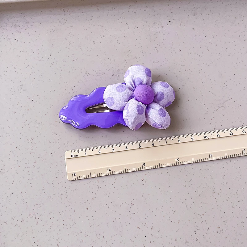 Modisches Haarspangen-Set mit Stoffblumen für Damen und Kinder, gewellte BB-Haarspangen, süße Haarnadeln in Macaron-Farben, Mädchen-Haarschmuck für den täglichen Gebrauch. – Detail 2