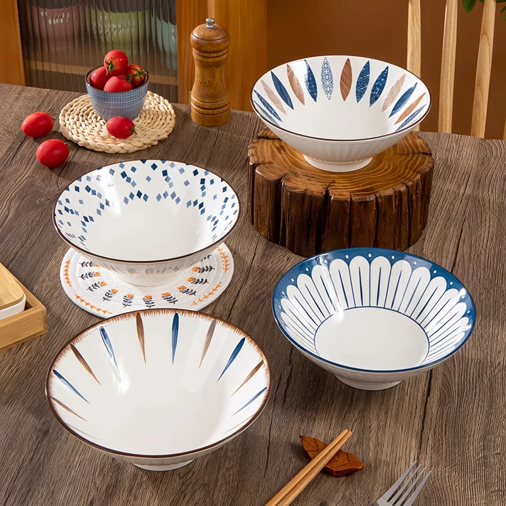 Japanese bucket bowl household premium sense ramen bowl 8 inch