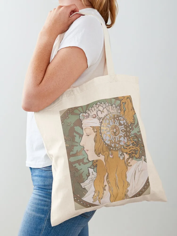 

Alphonse Mucha Tote Bag shopper bag women Candy bags tote bag men's Women's tote