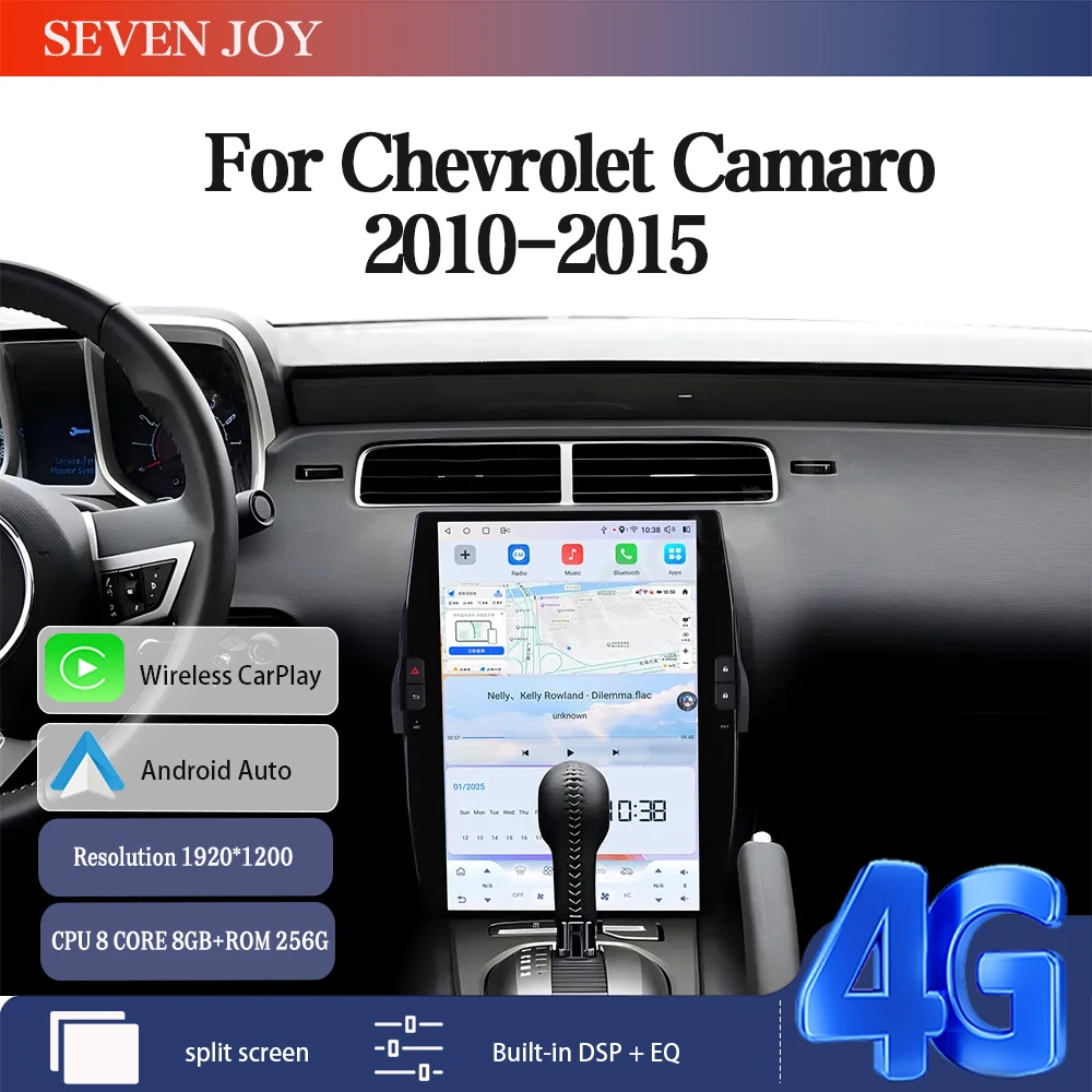 

14.5" Android 15 Wireless CarPlay For Chevrolet Camaro 2008-2015 Car Radio Stereo Multimedia Player Tesla Screen GPS Navigation