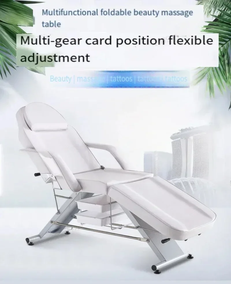 Facial Chair, Tattoo Chair Massage Bed Salon Bed with Hydraulic Stool for Professional Massage Facial Lash Beauty Treatment Spa