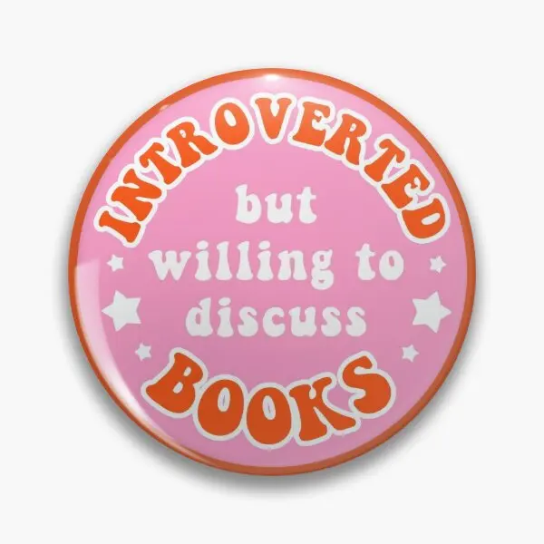 Introverted But Willing To Discuss Books  Soft Button Pin Jewelry Metal Funny Lapel Pin Cartoon Clothes Creative Decor Lover