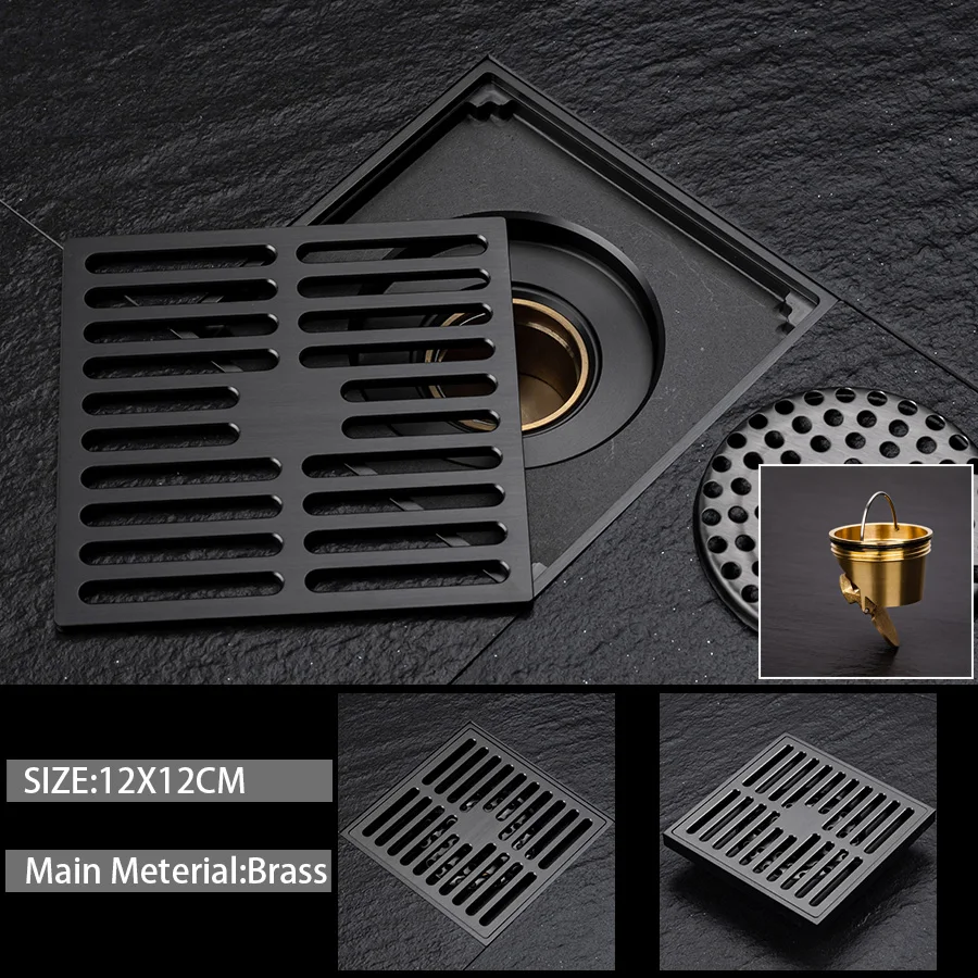 

Brass Square Floor Drain， Size: 12CMX12CM; could used in bathroom, terrace， outdoor and etc. Pipe: 50/75/110mm