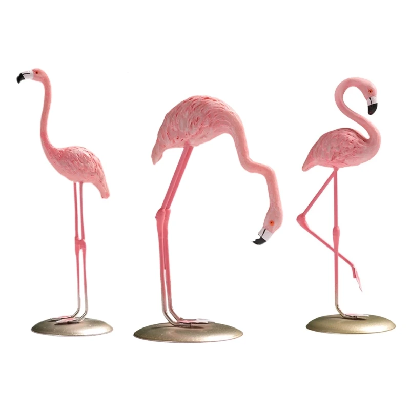 Flamingos Decoration Animal Sculpture, Resins Tabletop Figure for a Touch Charm Dropship